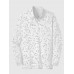 Cycle-Print Vintage Floral Pattern Printing Men‘s Long Sleeve Polo